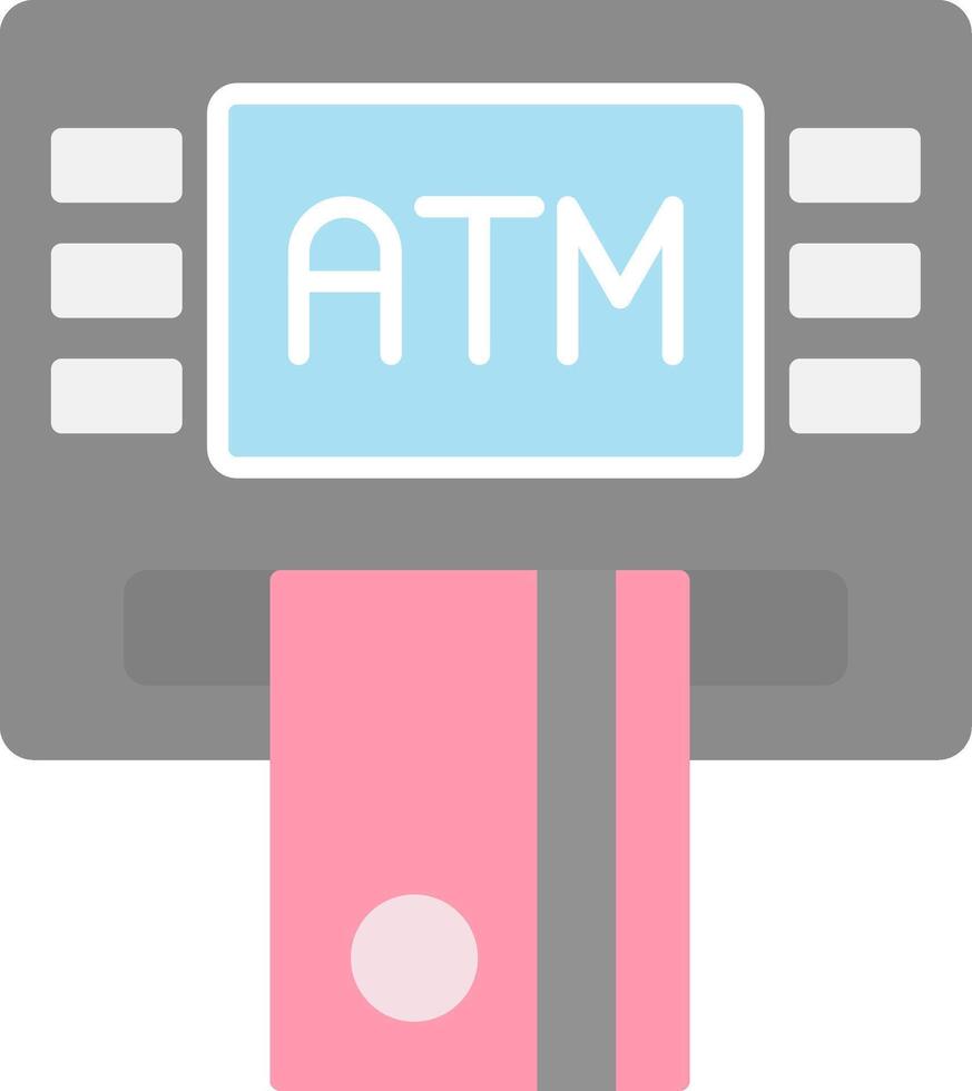 ATM macchina piatto leggero icona vettore