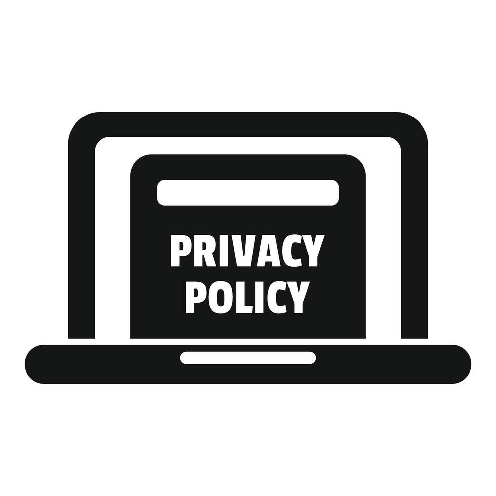 il computer portatile vita privata politica icona semplice vettore. proteggere regole vettore