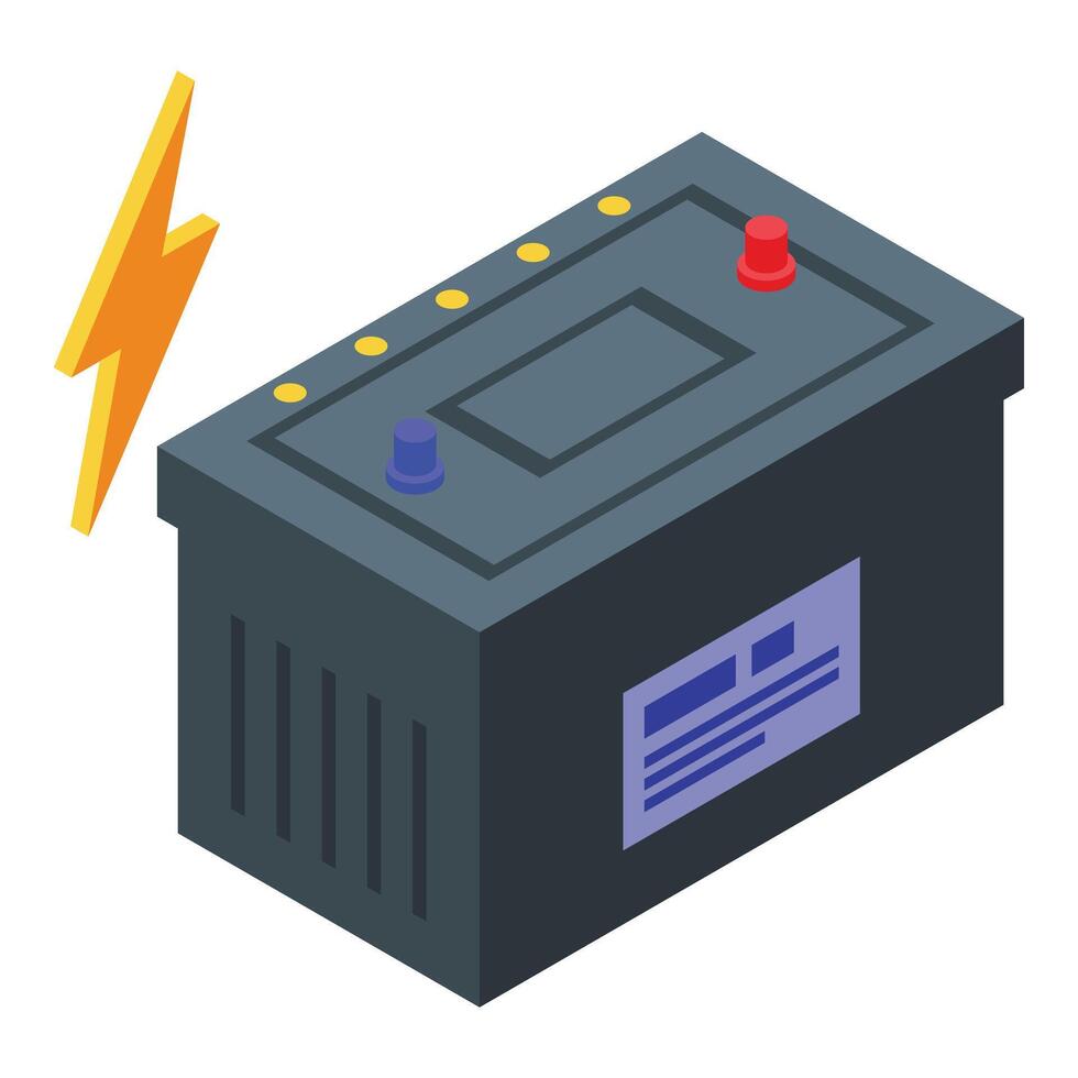 auto batteria energia icona isometrico vettore. ecologia elettrico vettore