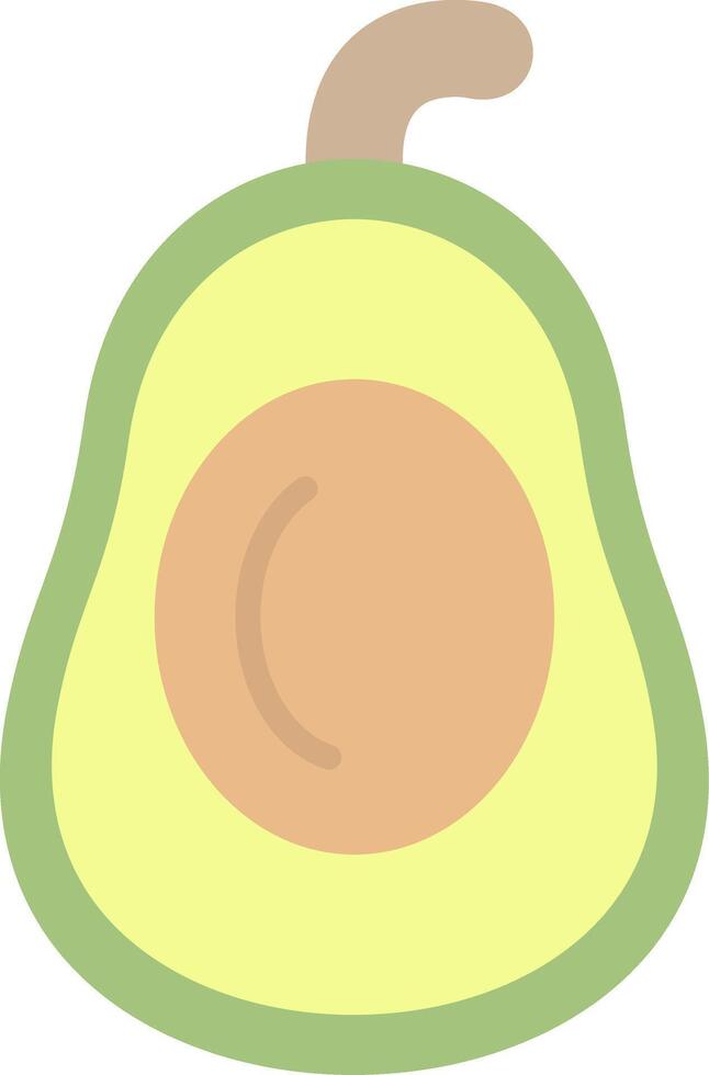 avocado piatto leggero icona vettore