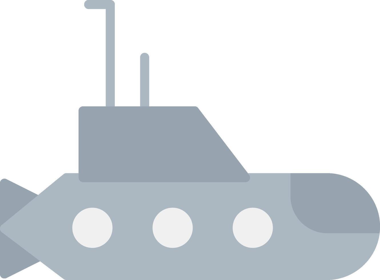 sottomarino piatto leggero icona vettore