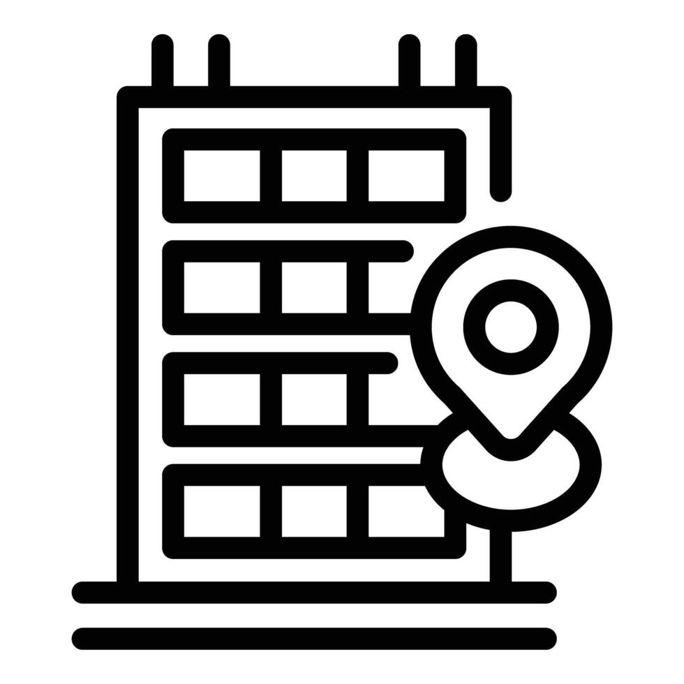 appartamento affitto Posizione icona schema vettore. città attività commerciale vettore