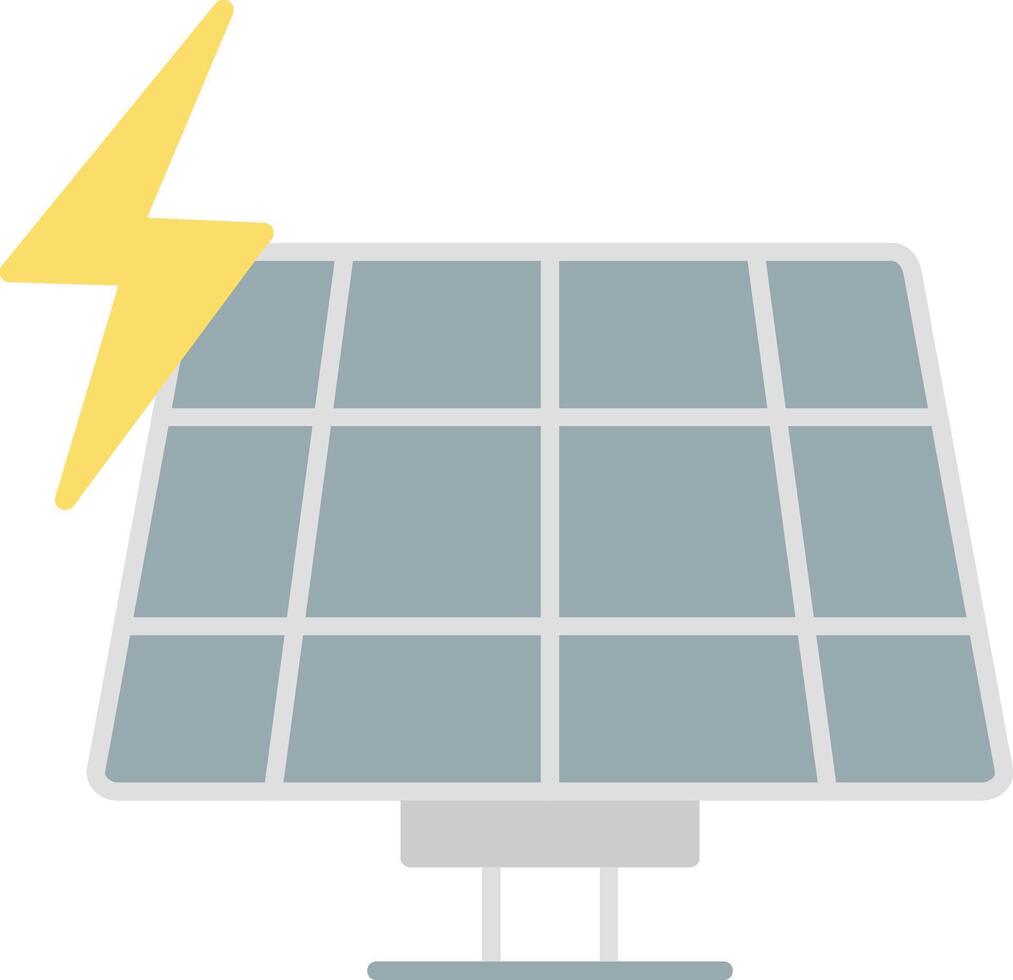 solare pannello piatto leggero icona vettore