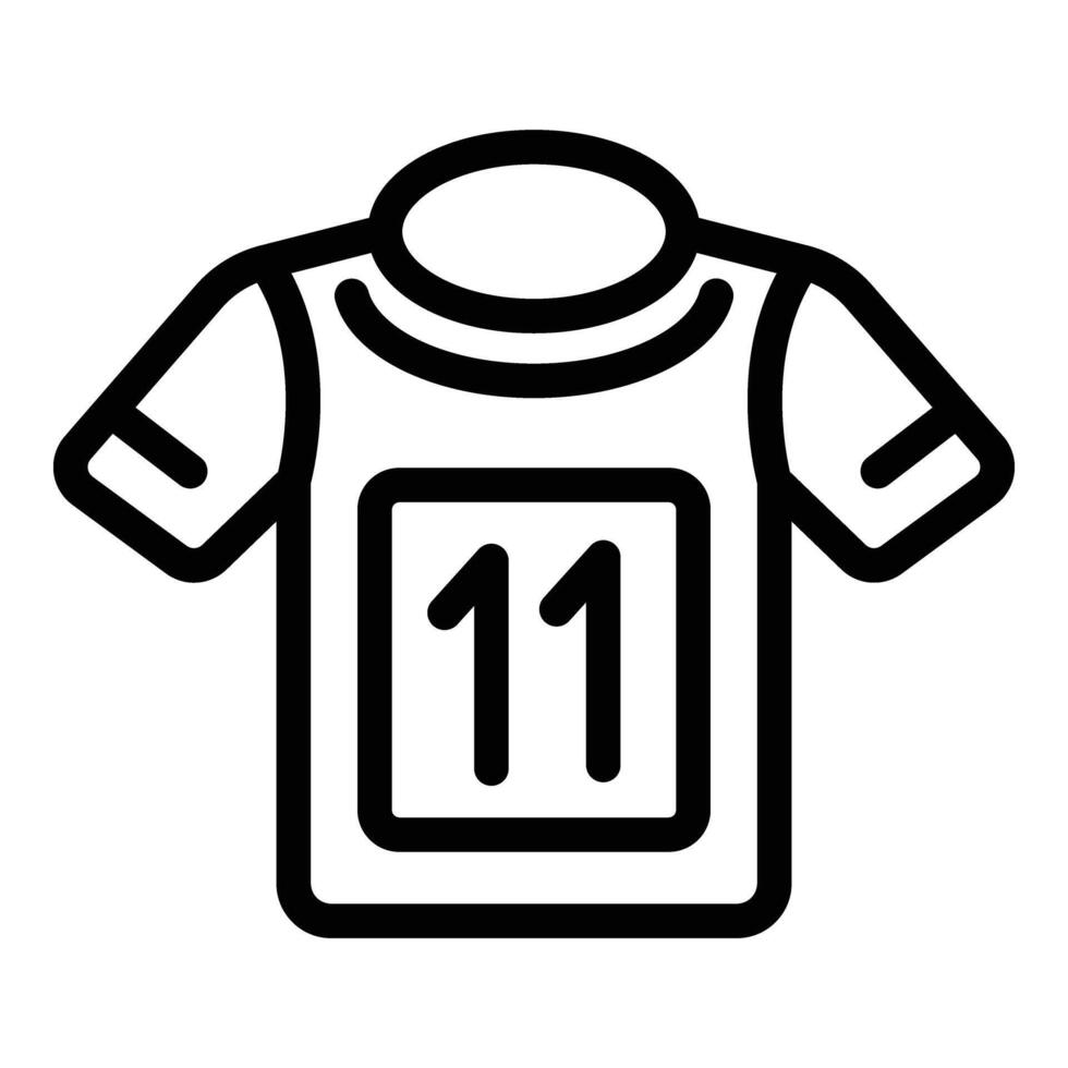 maglietta in esecuzione Abiti icona schema vettore. atleta gara vettore