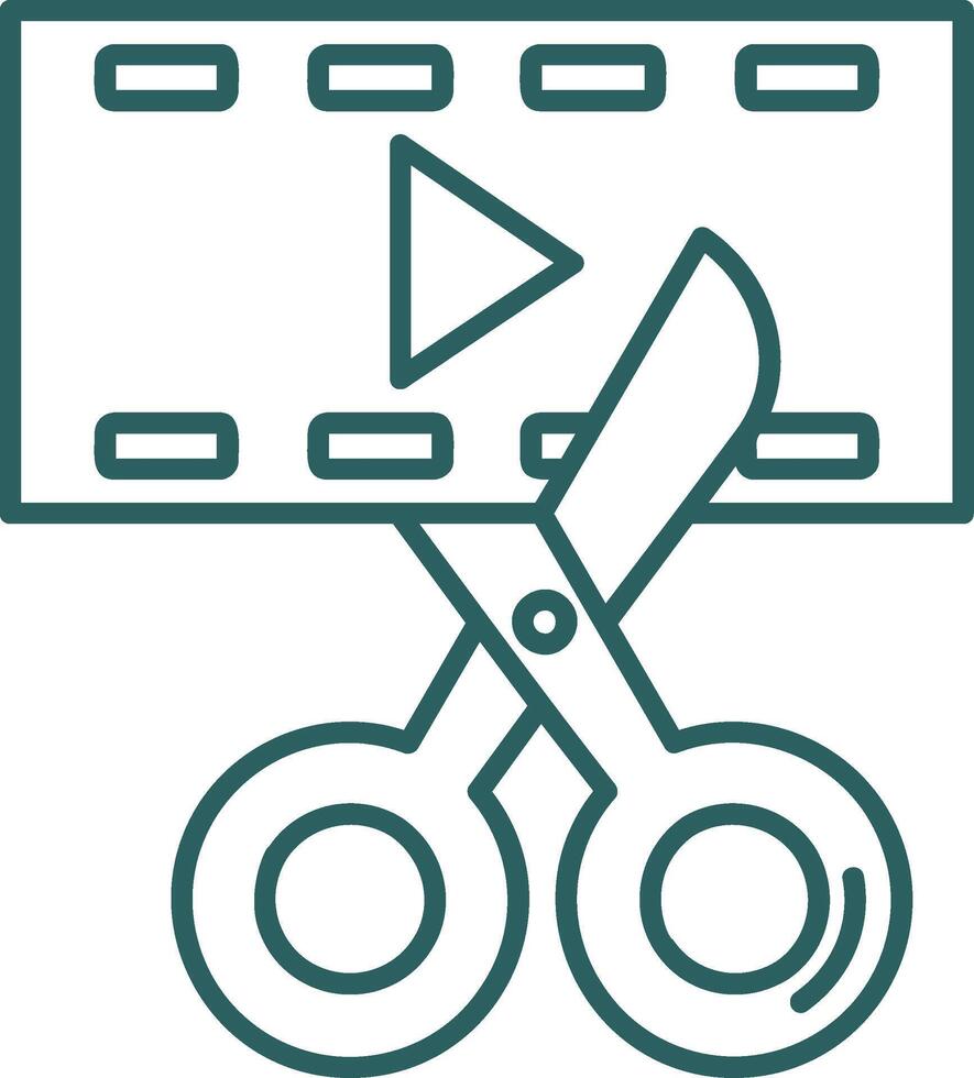 video editore linea pendenza verde icona vettore