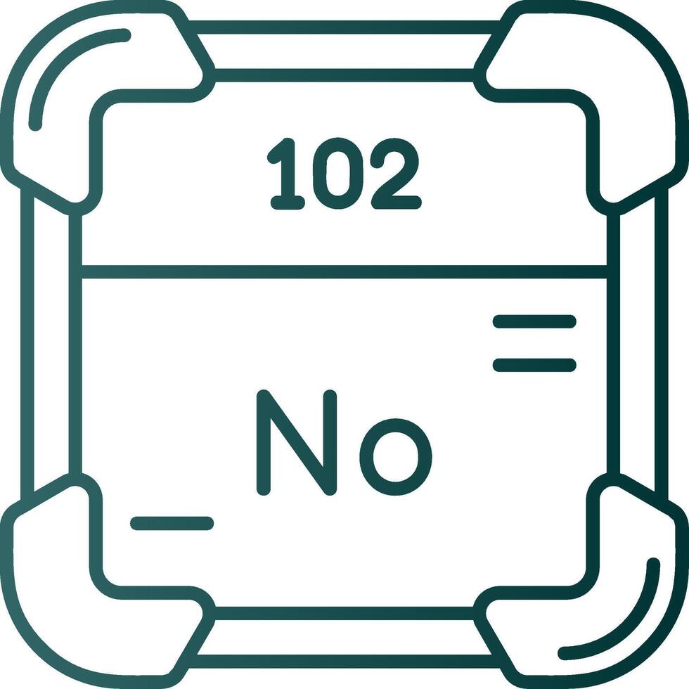 nobelium linea pendenza verde icona vettore