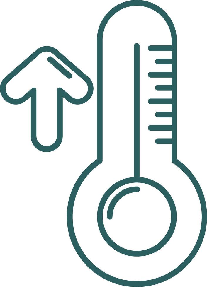 alto temperatura linea pendenza verde icona vettore