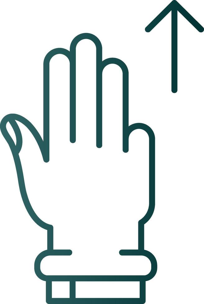 tre dita su linea pendenza verde icona vettore