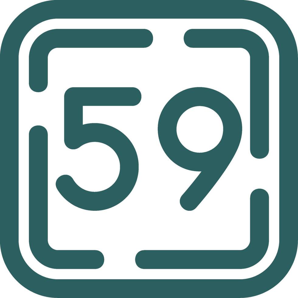 cinquanta nove linea pendenza verde icona vettore