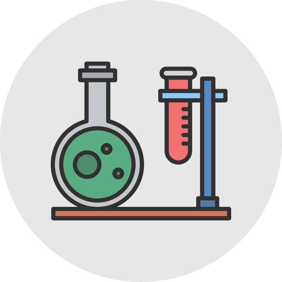 laboratorio linea pieno leggero cerchio icona vettore