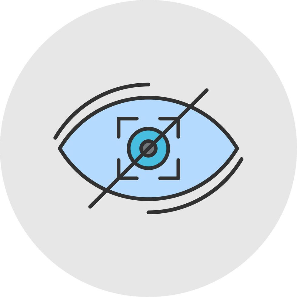 visibilità via linea pieno leggero cerchio icona vettore