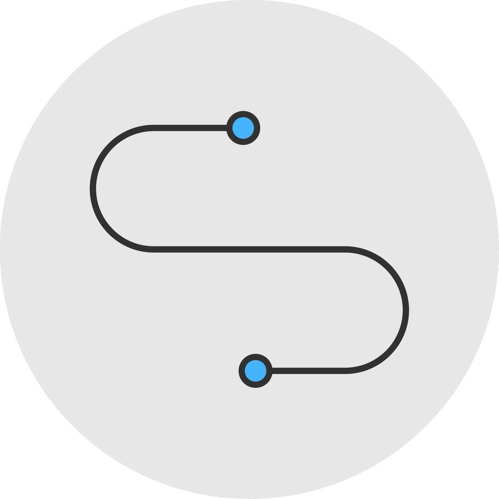 curva linea pieno leggero cerchio icona vettore