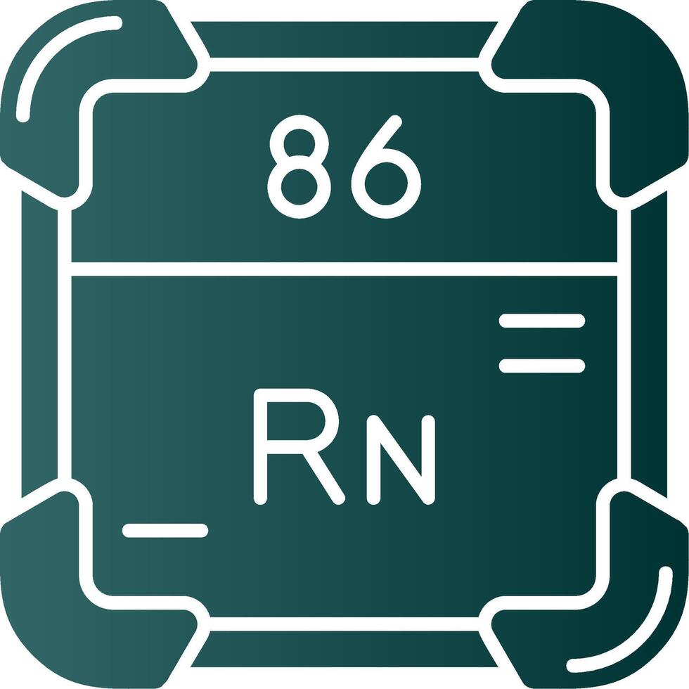 radon glifo pendenza verde icona vettore