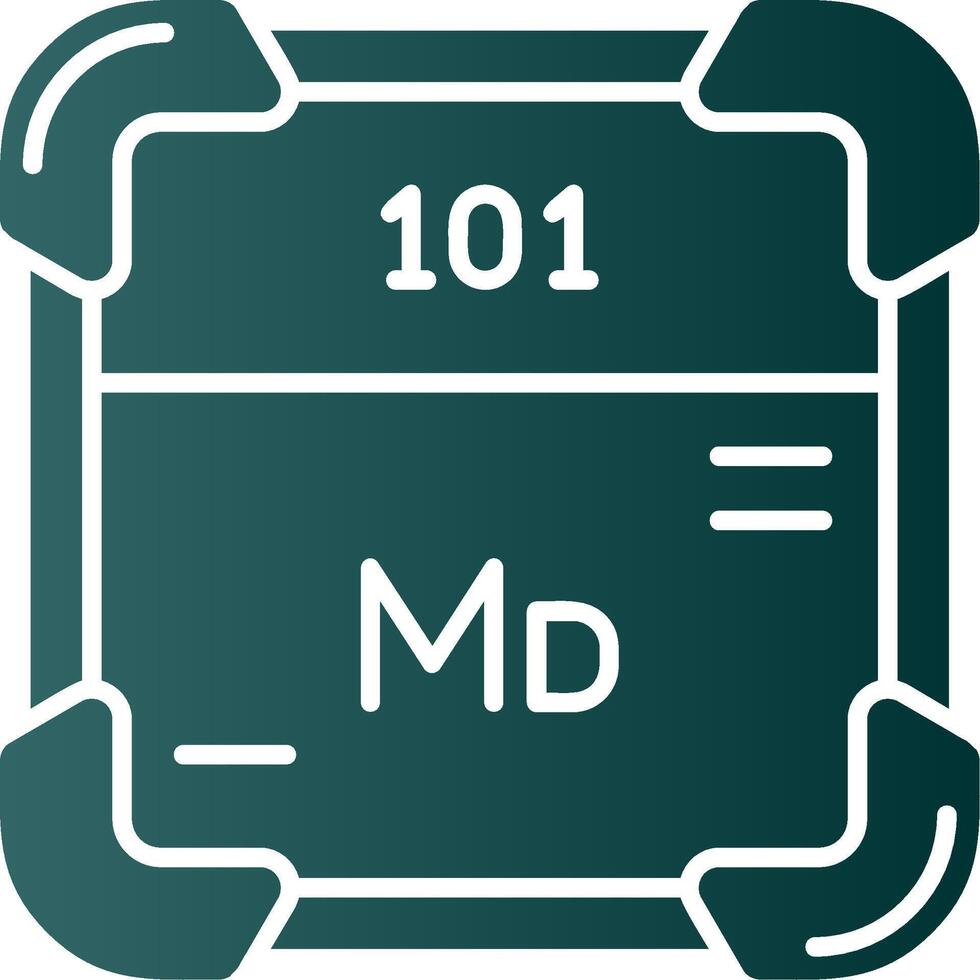 Mendelevio glifo pendenza verde icona vettore