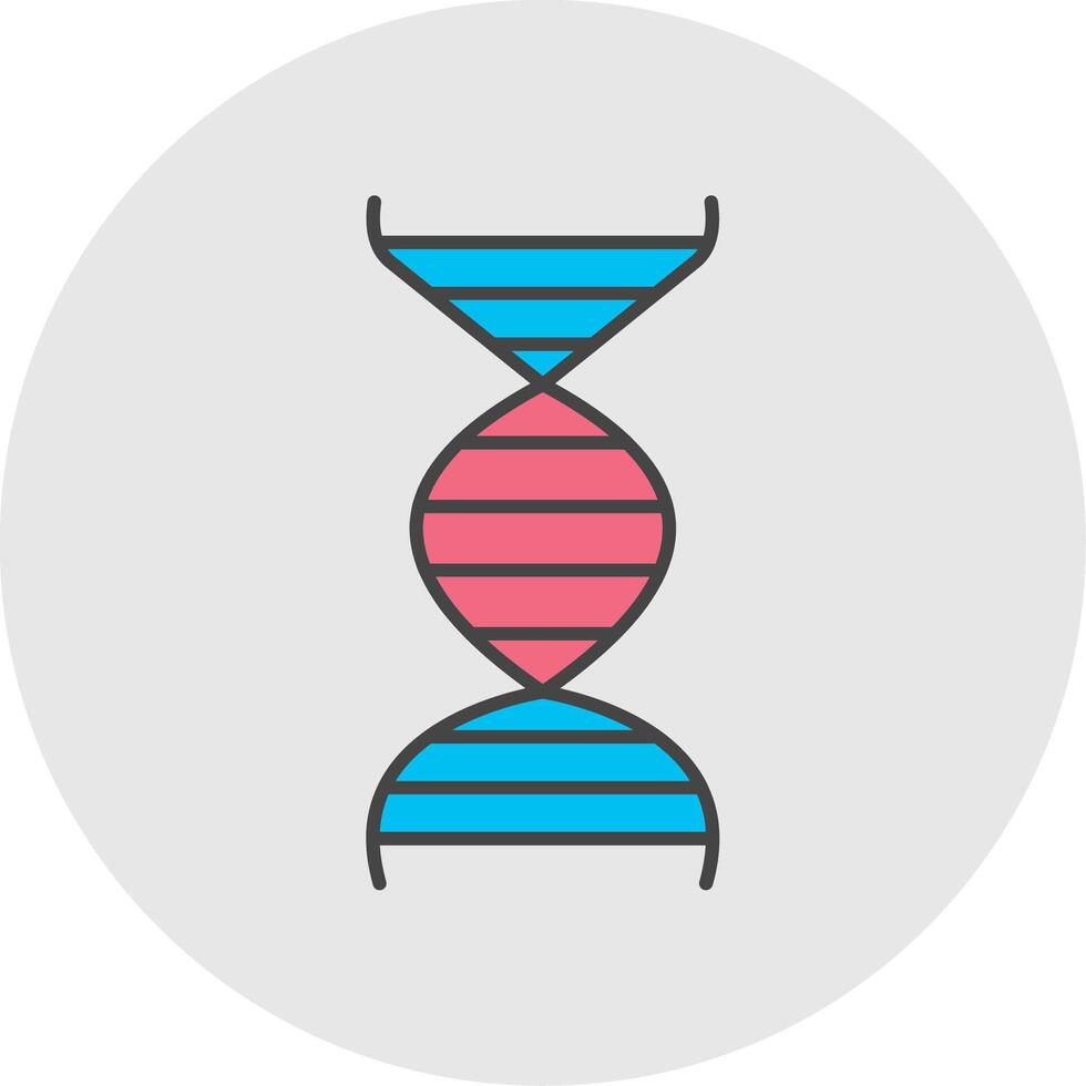 dna linea pieno leggero cerchio icona vettore