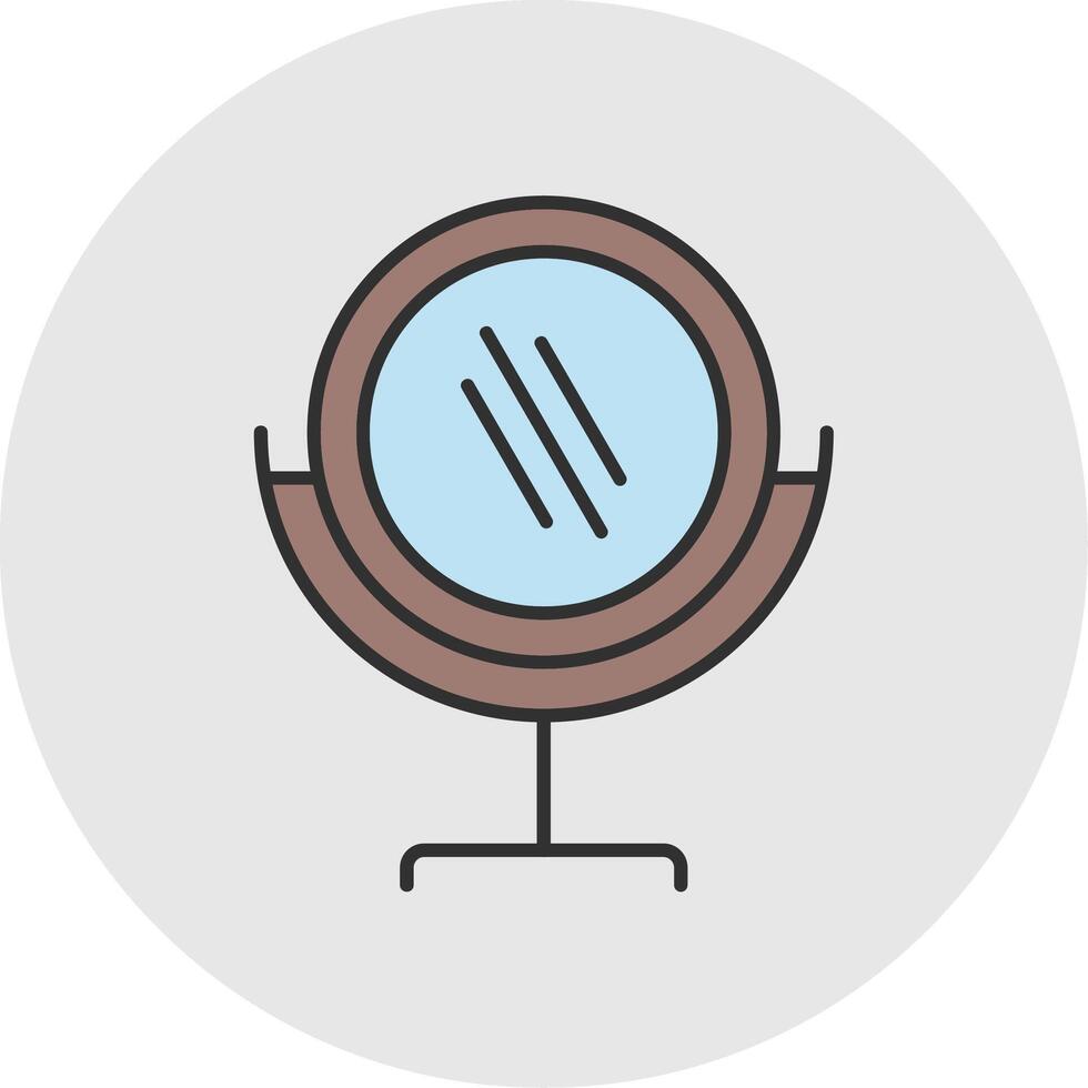 specchio linea pieno leggero cerchio icona vettore
