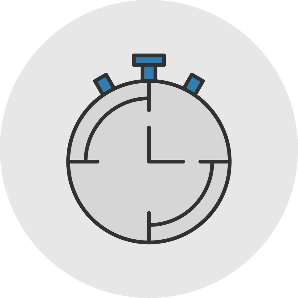 cronometro linea pieno leggero cerchio icona vettore