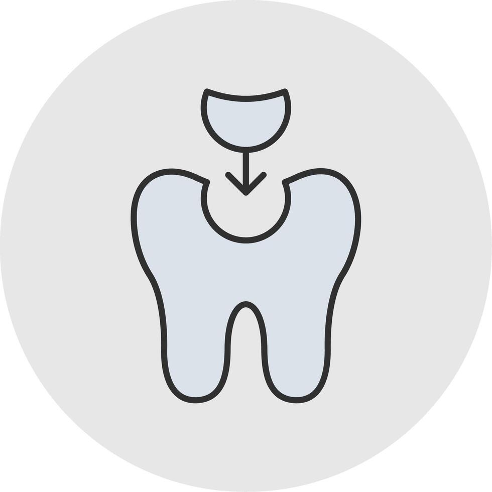 dente Riempimento linea pieno leggero cerchio icona vettore