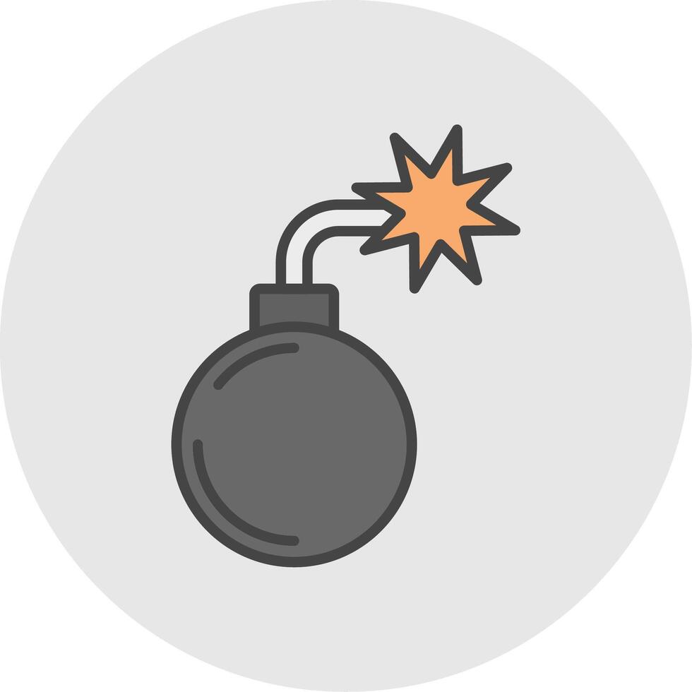bomba linea pieno leggero cerchio icona vettore