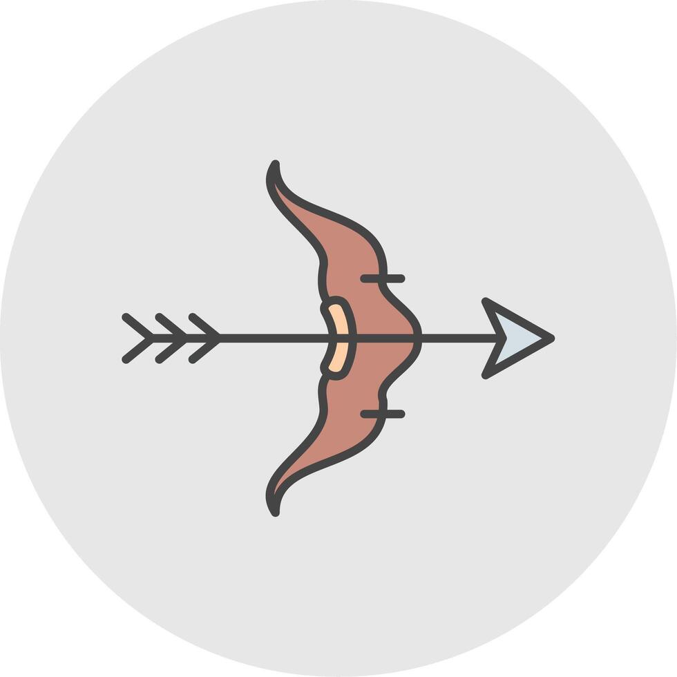 arco e freccia linea pieno leggero cerchio icona vettore