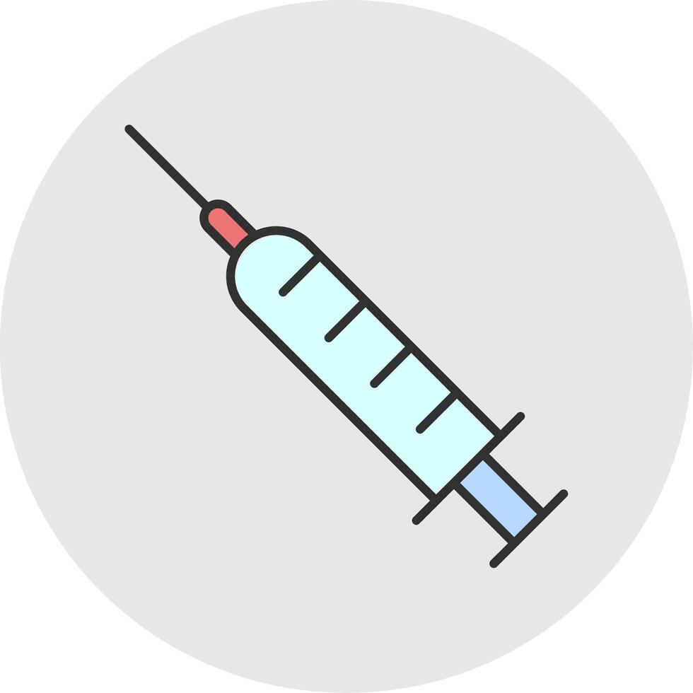 siringa linea pieno leggero cerchio icona vettore