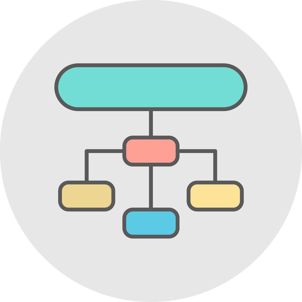 gerarchico struttura linea pieno leggero cerchio icona vettore