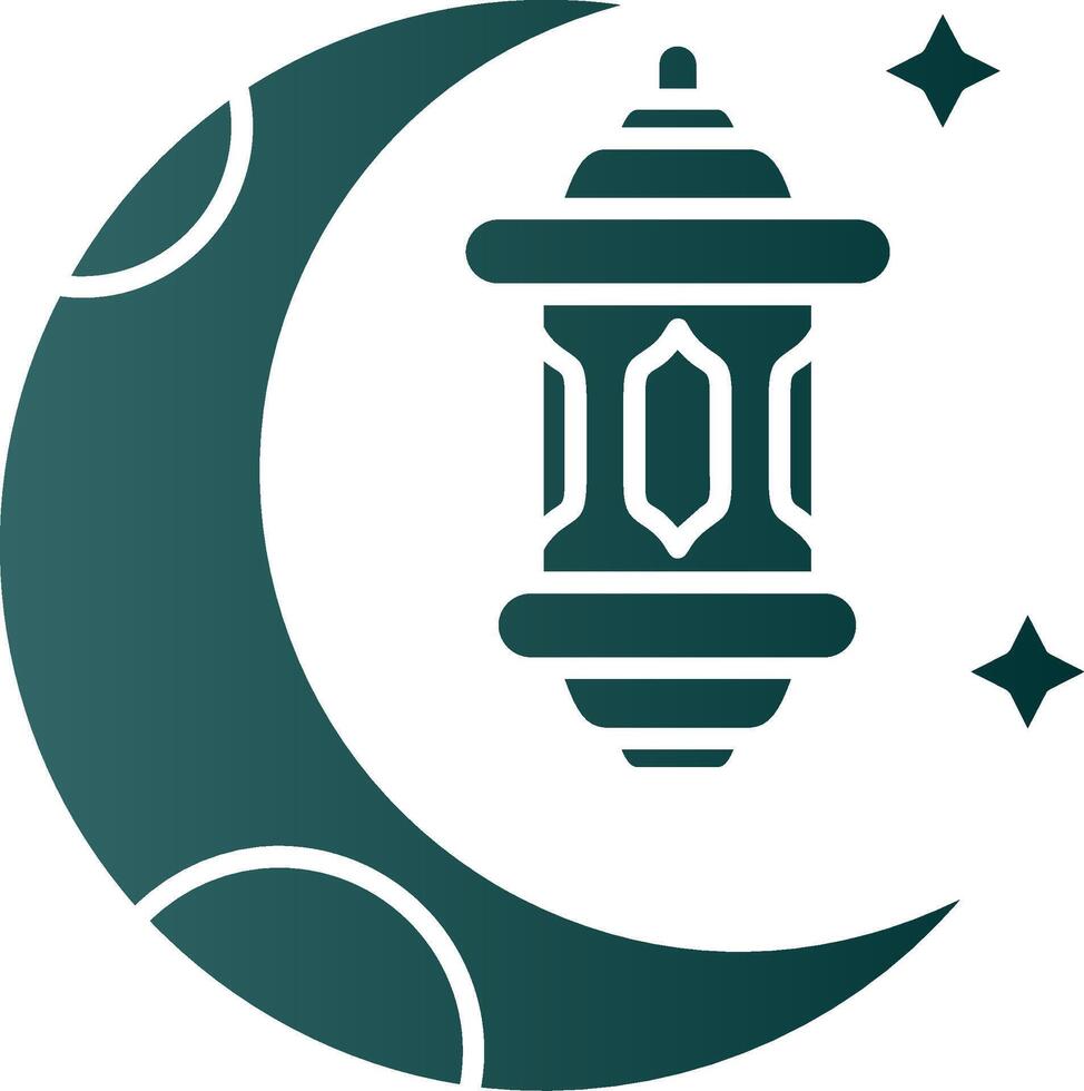 Ramadan glifo pendenza verde icona vettore