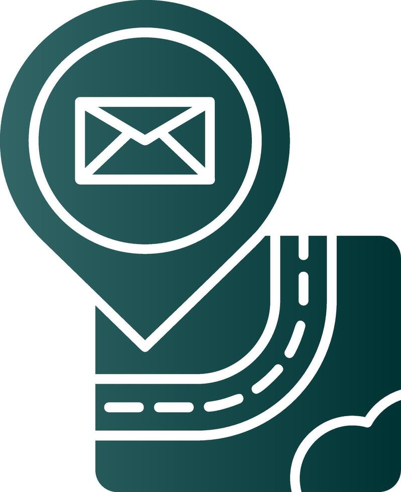 e-mail glifo pendenza verde icona vettore