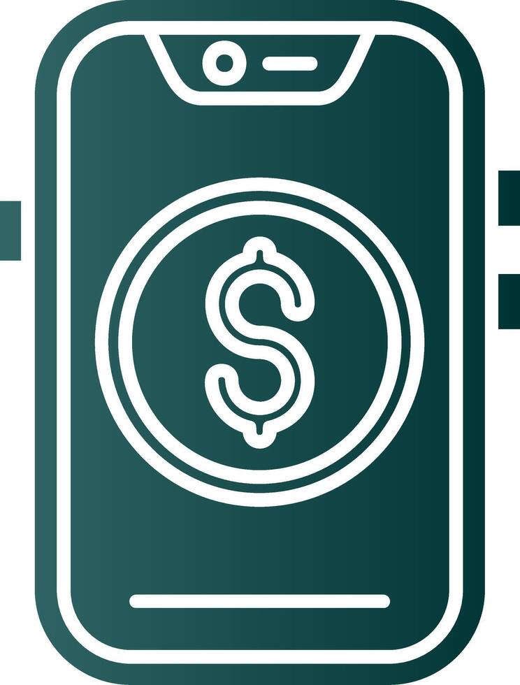 i soldi glifo pendenza verde icona vettore