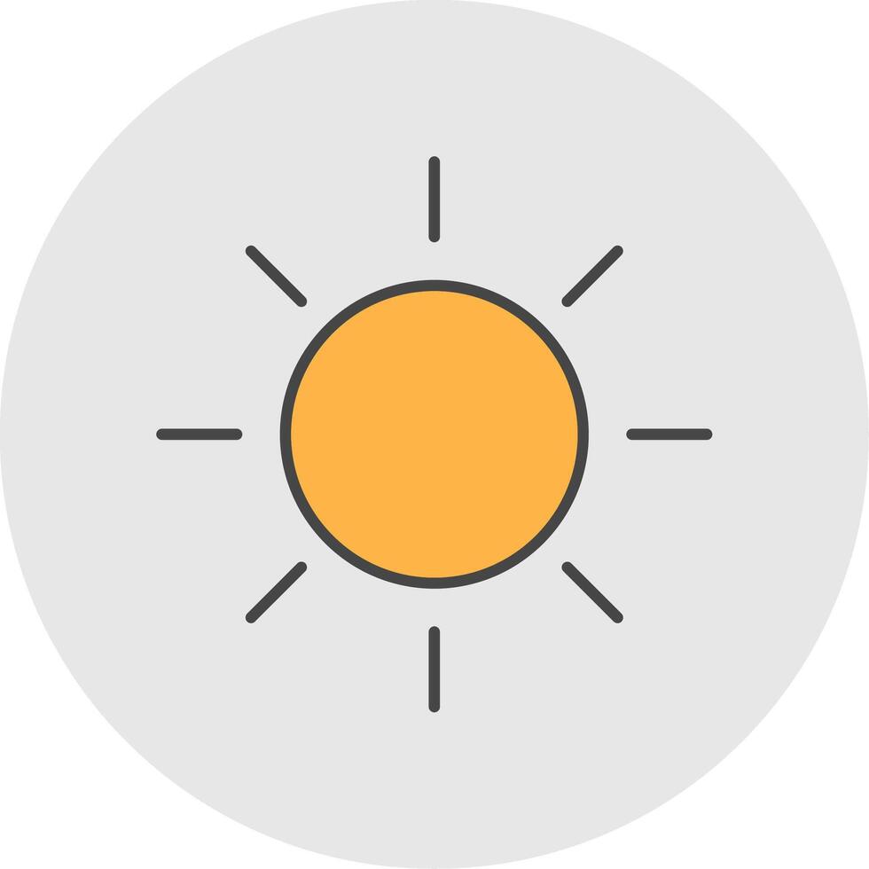 sole linea pieno leggero cerchio icona vettore