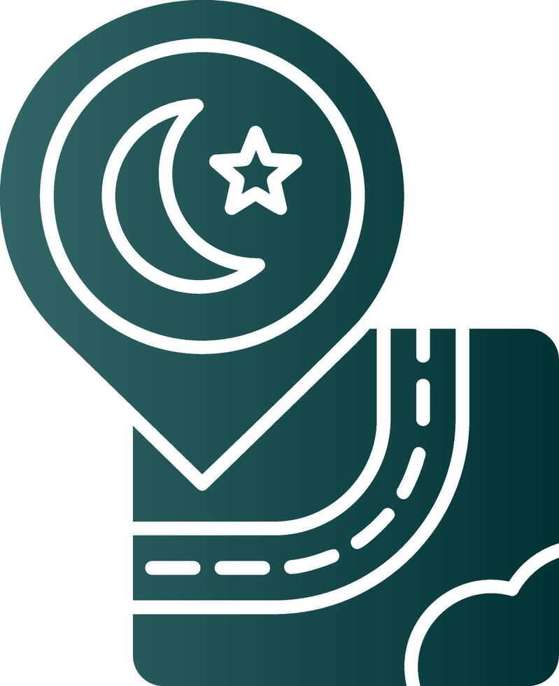 moschea glifo pendenza verde icona vettore