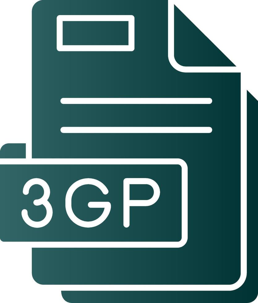 3gp glifo pendenza verde icona vettore