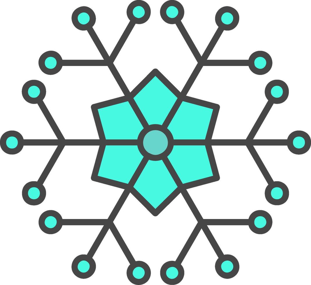 fiocco di neve linea pieno leggero icona vettore