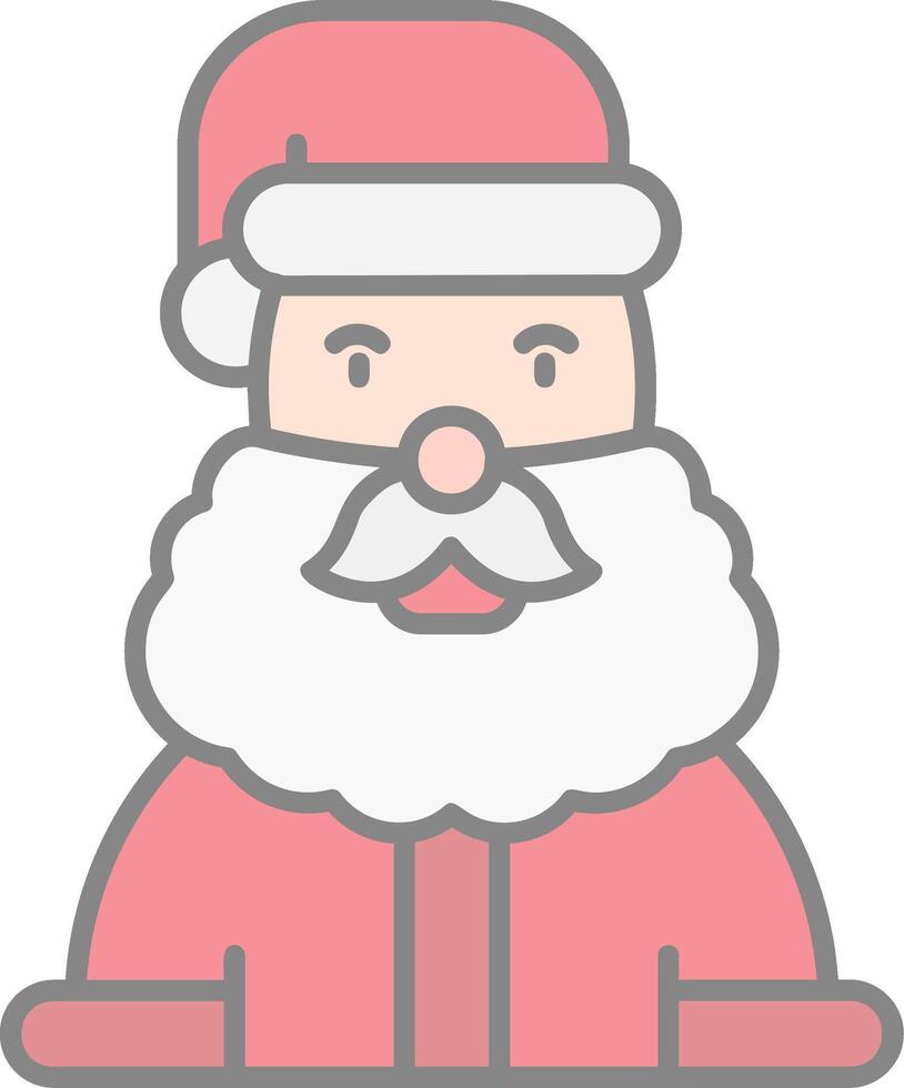 Santa Claus linea pieno leggero icona vettore