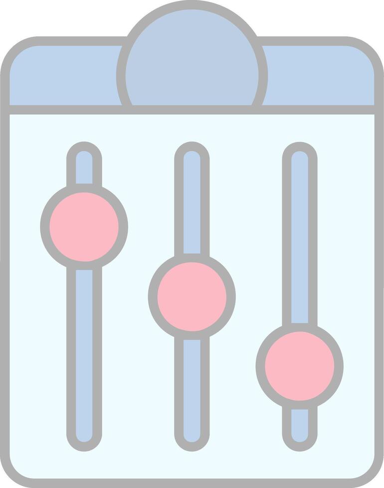 equalizzatore linea pieno leggero icona vettore