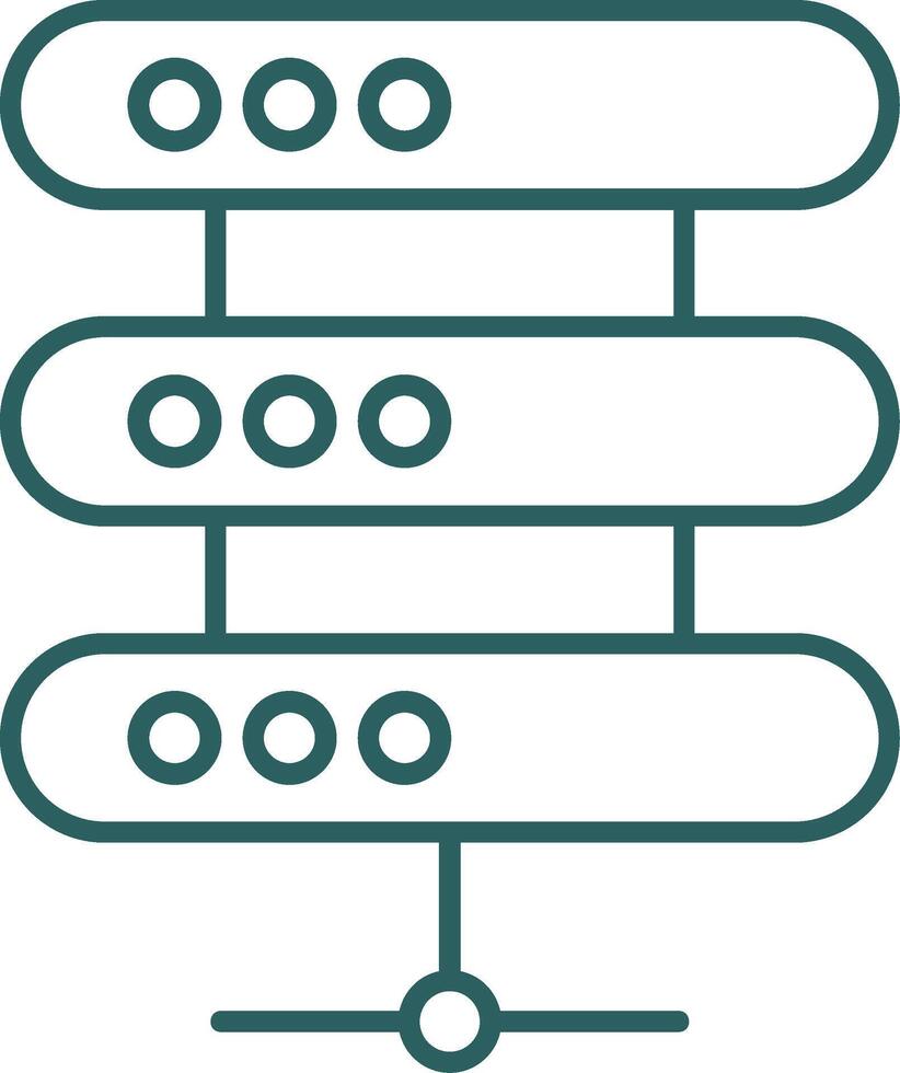 icona del gradiente della linea del server vettore