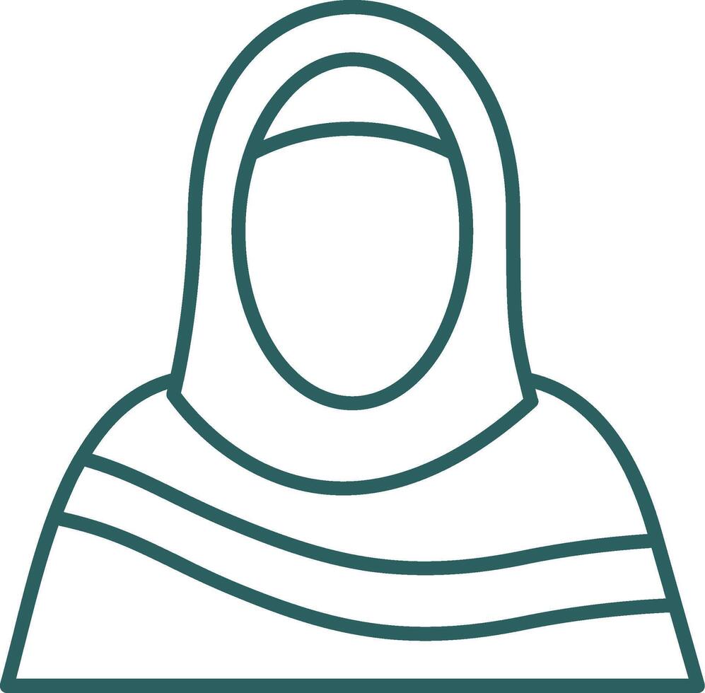 musulmano donna linea pendenza icona vettore