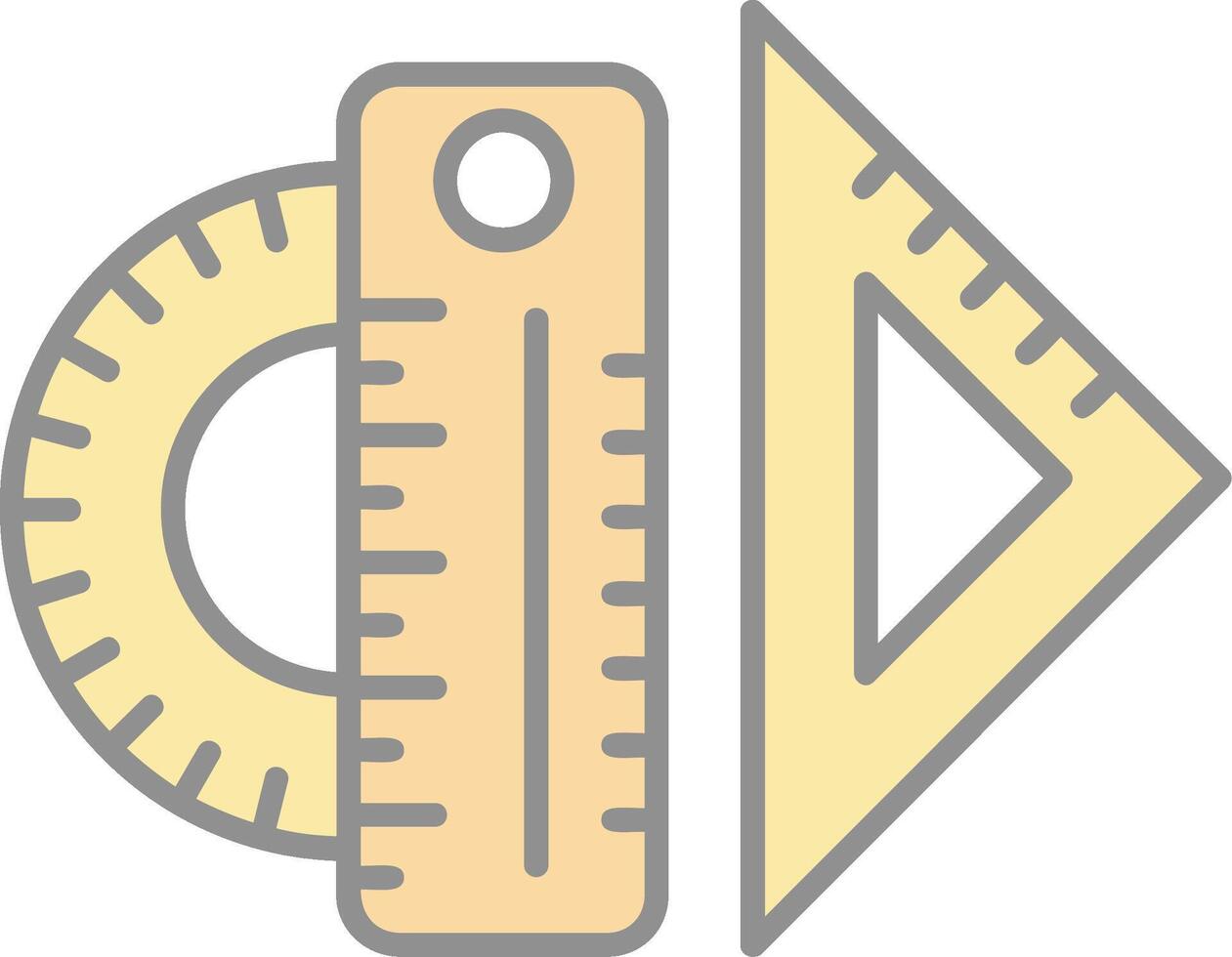 righello linea pieno leggero icona vettore