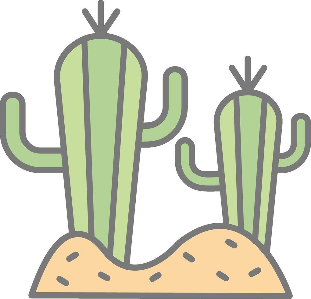 cactus linea pieno leggero icona vettore