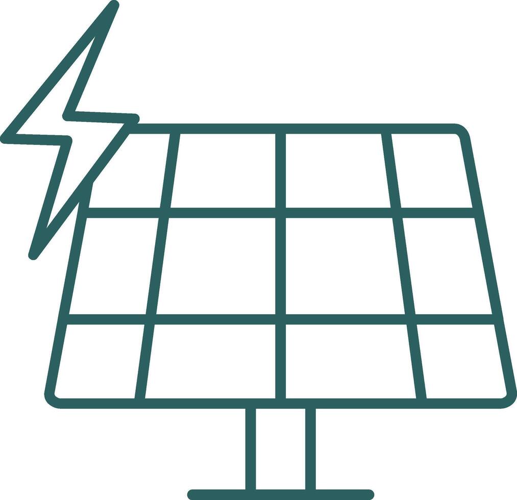 solare pannello linea pendenza icona vettore