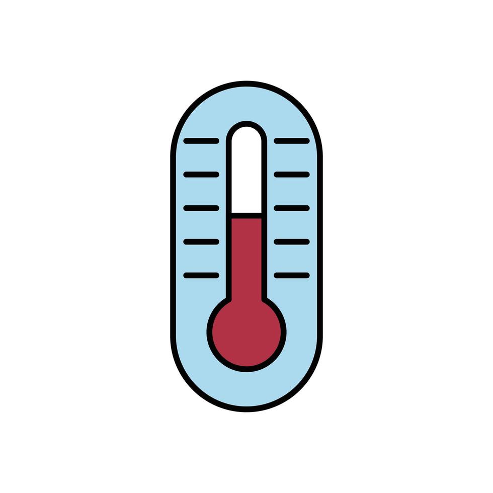 icona isolata di misura della temperatura del termometro vettore