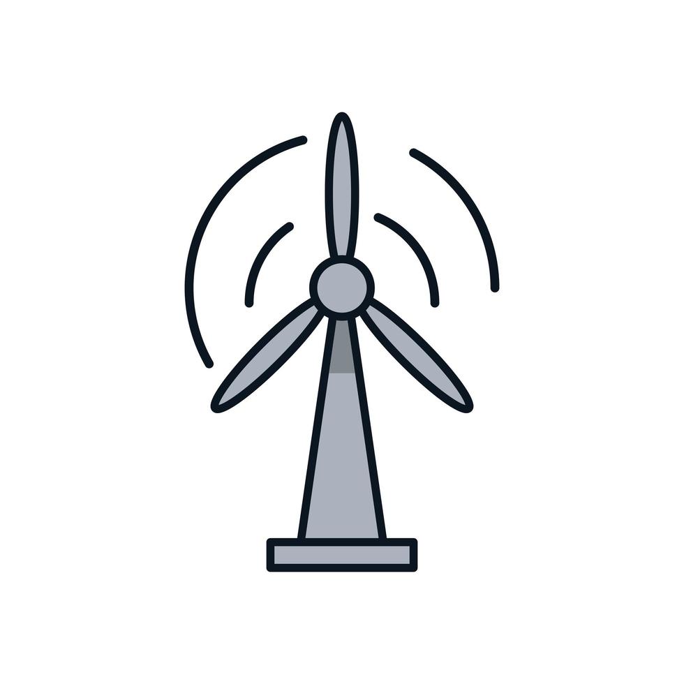 icona isolata ambientale di energia del mulino a vento vettore