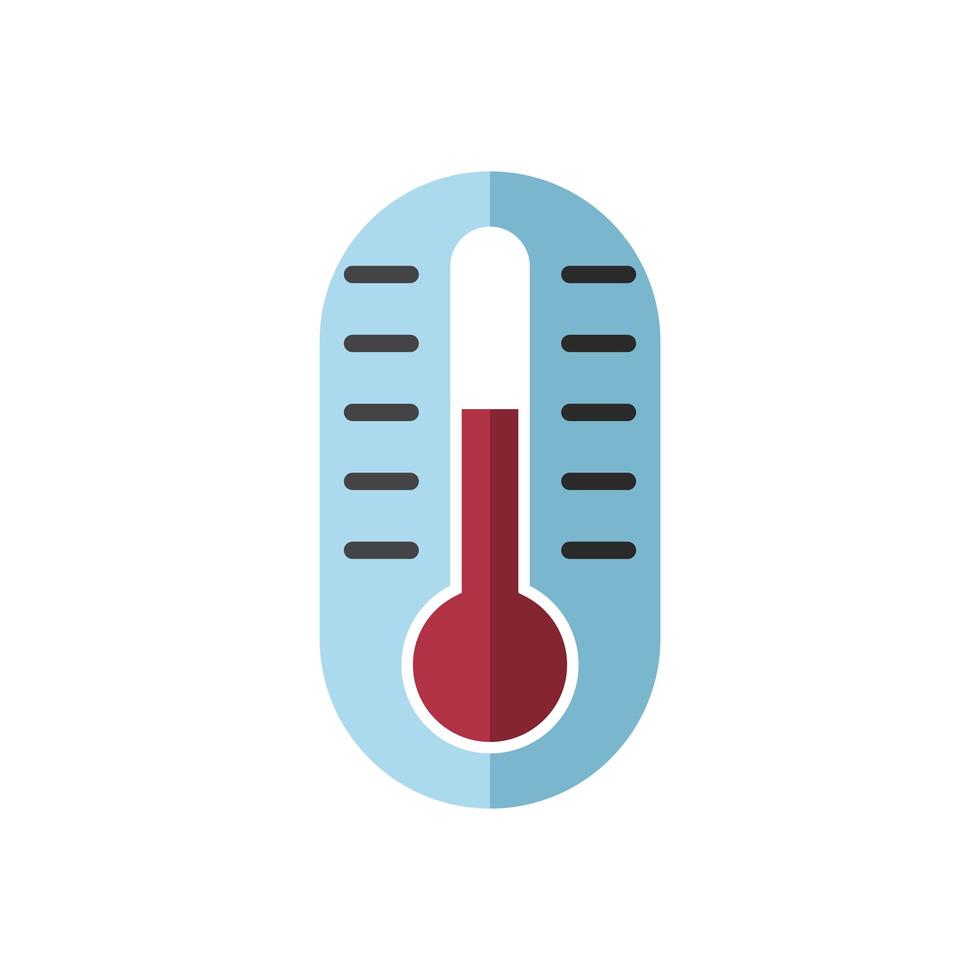 icona isolata di misura della temperatura del termometro vettore