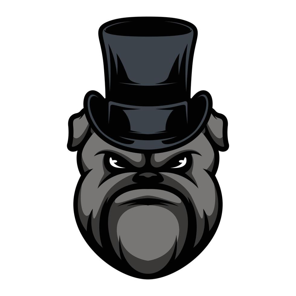 bulldog tophat design vettore