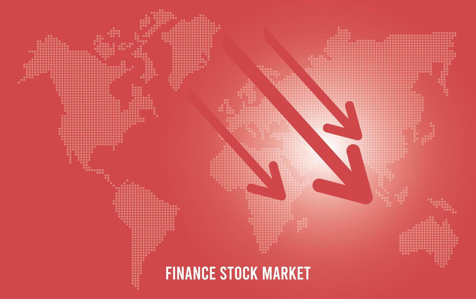 infografica recessione economica con frecce e mappe della terra vettore