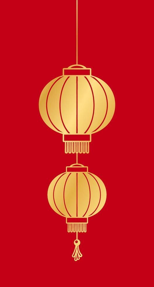 oro Cinese lanterna silhouette, lunare nuovo anno e metà autunno Festival decorazione grafico. decorazioni per il Cinese nuovo anno. Cinese lanterna Festival. vettore