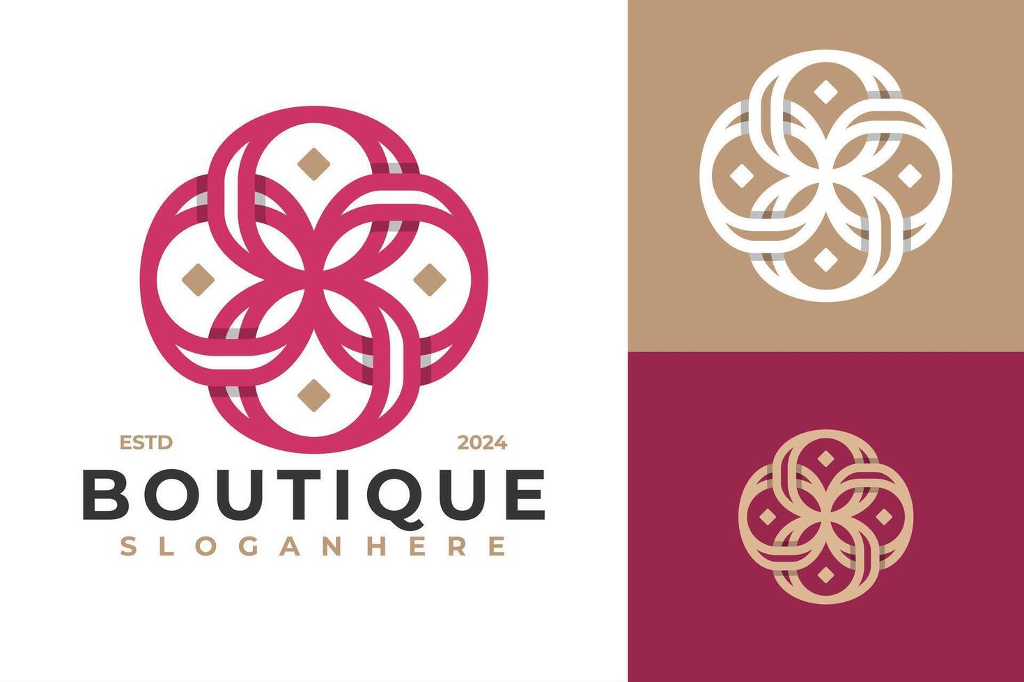 boutique fiore fioritura logo design vettore modello