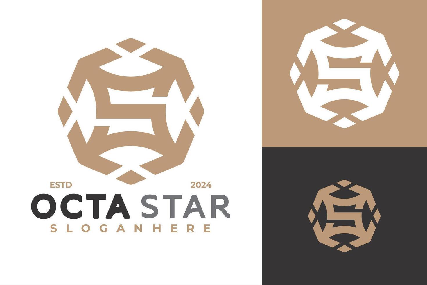 lettera S Ottagono stella logo design vettore simbolo icona illustrazione