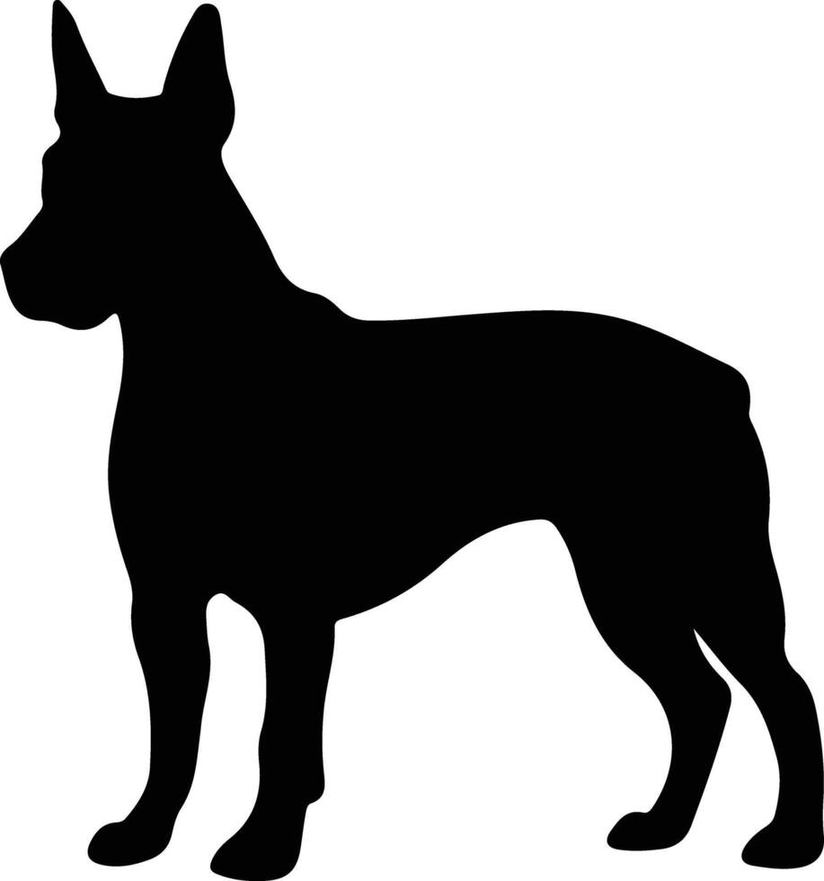 Toro terrier nero silhouette vettore