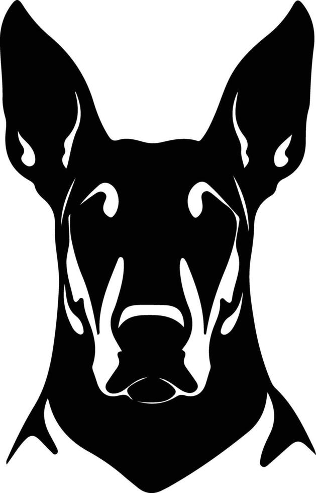 doberman pinscher nero silhouette vettore